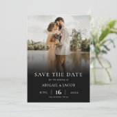 Einfaches elegantes modernes Foto Hochzeit rettet Save The Date (Stehend Vorderseite)