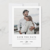 Einfaches elegantes modernes Foto Hochzeit rettet Save The Date (Vorderseite)