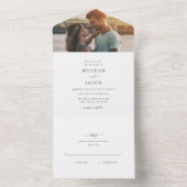 Einfaches elegantes, modernes Foto Hochzeit RSVP All In One Einladung (Innen Boden)