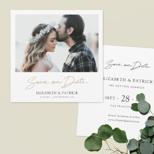 Einfaches elegantes, modernes Foto Save the Date