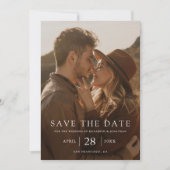 Einfaches elegantes, modernes Foto Save The Date (Vorderseite)