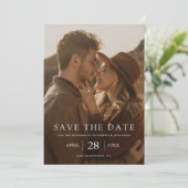 Einfaches elegantes, modernes Foto Save The Date (Stehend Vorderseite)