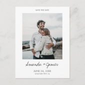 Einfaches elegantes modernes Foto Save the Date Ho Ankündigungspostkarte (Vorderseite)
