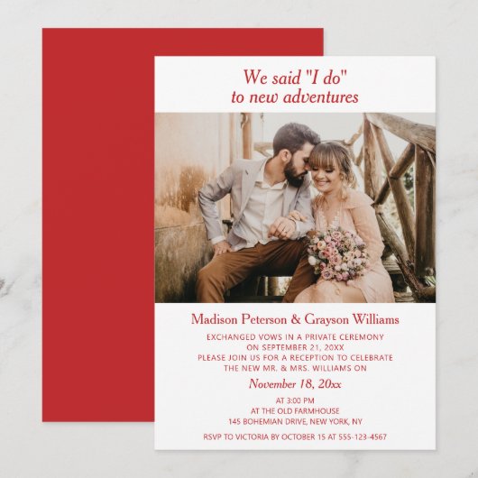 Einfaches elegantes modernes Foto, wir sagten, ich Einladung (Vorne/Hinten)