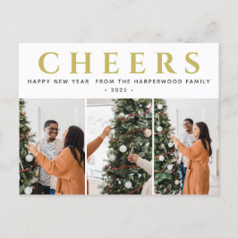 Einfaches Elegantes Modernes Glück Neues Jahr Drei Feiertagspostkarte