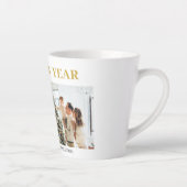 Einfaches Elegantes Modernes Happy Neujahr Zwei Fo Milchtasse (Rechts)