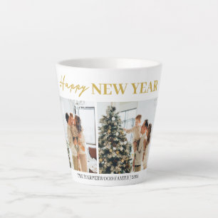 Einfaches Elegantes Modernes Happy Neujahr Zwei Fo Milchtasse