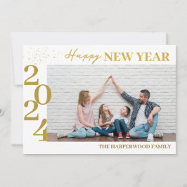 Einfaches Elegantes Modernes Happy New Year One Fo Feiertagskarte