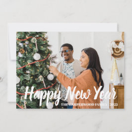 Einfaches Elegantes Modernes Happy New Year One Fo Feiertagskarte