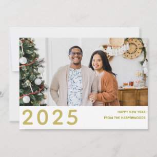 Einfaches Elegantes Modernes Happy New Year One Fo Feiertagskarte
