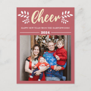 Einfaches Elegantes Modernes Happy New Year One Fo Feiertagspostkarte