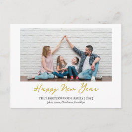 Einfaches Elegantes Modernes Happy New Year One Fo Feiertagspostkarte