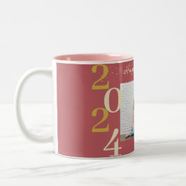 Einfaches Elegantes Modernes Happy New Year One Fo Zweifarbige Tasse