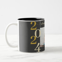 Einfaches Elegantes Modernes Happy New Year One Fo Zweifarbige Tasse