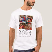 Einfaches Elegantes Modernes Happy New Year Vier F T-Shirt (Vorderseite)