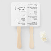 Einfaches elegantes modernes Hochzeitsprogramm Fächer (Vorne und Hinten)