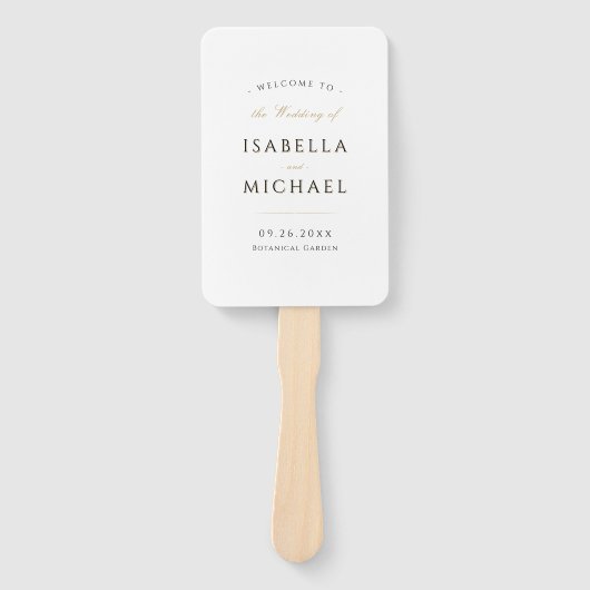 Einfaches elegantes, modernes Hochzeitsprogramm Fächer (Vorderseite)