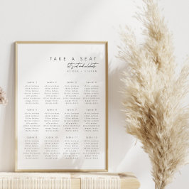 Einfaches Elegantes Modernes Hochzeitssitzplan Poster
