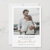 Einfaches elegantes modernes Hochzeitsstil Save th The Date (Vorderseite)