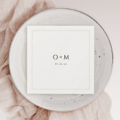 Einfaches elegantes, modernes Hochzeitstil Serviette