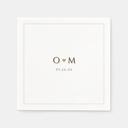 Einfaches elegantes, modernes Hochzeitstil Serviette (Vorderseite)