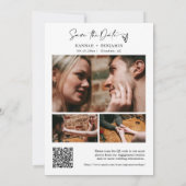Einfaches elegantes, modernes Minimalistisches QR- Save The Date (Rückseite)