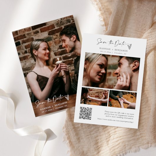 Einfaches elegantes, modernes Minimalistisches QR- Save The Date
