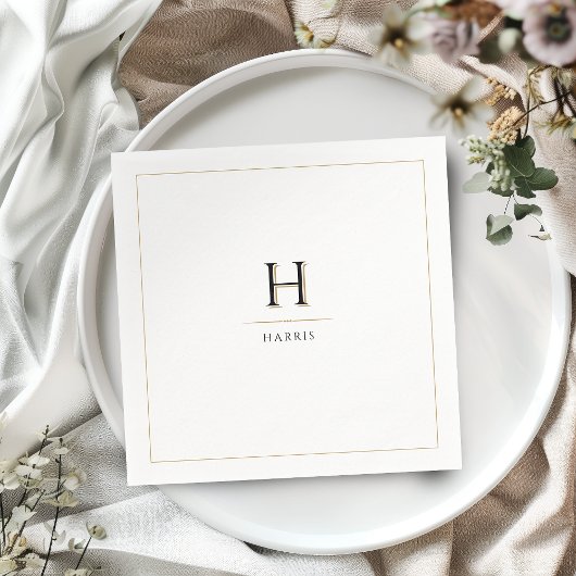 Einfaches elegantes, modernes Monogramm der Luxe-F Serviette