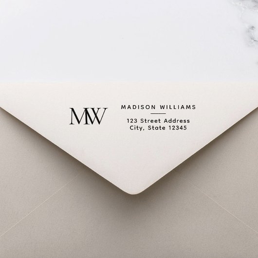 Einfaches elegantes modernes Monogramm Permastempel
