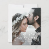 Einfaches elegantes, modernes Script-Foto Save the Magneteinladung (Vorderseite)