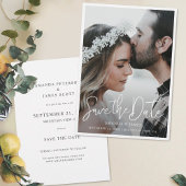 Einfaches elegantes, modernes Script-Foto Save the Save The Date