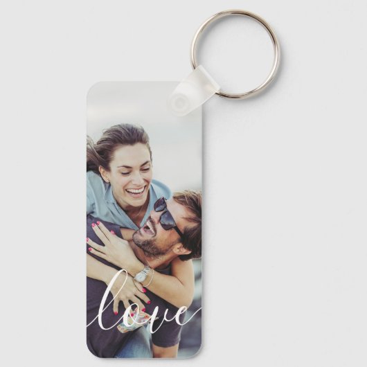 Einfaches elegantes, modernes Script-Foto Schlüsselanhänger (Rückseite)