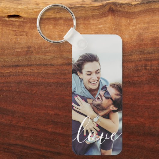 Einfaches elegantes, modernes Script-Foto Schlüsselanhänger (Vorderseite)