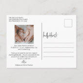 Einfaches elegantes, modernes Script-Foto Vielen D Ankündigungspostkarte (Rückseite)