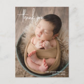 Einfaches elegantes, modernes Script-Foto Vielen D Ankündigungspostkarte (Vorderseite)