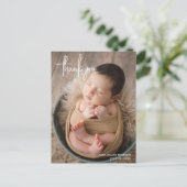 Einfaches elegantes, modernes Script-Foto Vielen D Ankündigungspostkarte (Stehend Vorderseite)