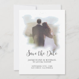 Einfaches elegantes, modernes Script Watercolor Fo Save The Date