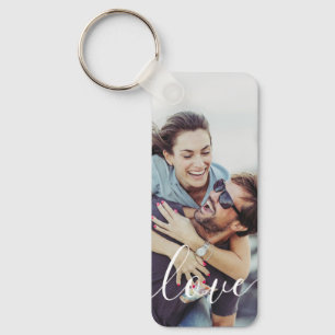 Einfaches Elegantes Modernes Skript Foto Schlüsselanhänger