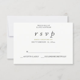 Einfaches elegantes, modernes SkriptWedding RSVP Karte