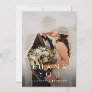 Einfaches elegantes modernes vertikales Foto für H Dankeskarte