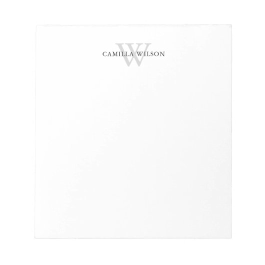 Einfaches, elegantes Monogram-Beruflich Office Notizblock (Vorderseite)