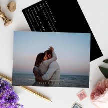 Einfaches elegantes Monogram Gold Foto Save the Da