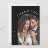 Einfaches elegantes Monogram Wedding Foto Vielen D Dankeskarte (Vorderseite)