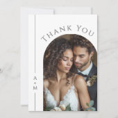 Einfaches elegantes Monogram Wedding Foto Vielen D Dankeskarte (Vorderseite)
