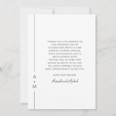 Einfaches elegantes Monogram Wedding Foto Vielen D Dankeskarte (Rückseite)