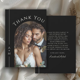 Einfaches elegantes Monogram Wedding Foto Vielen D Dankeskarte