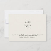 Einfaches Elegantes Monogramm Beige Save the Date (Rückseite)