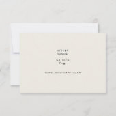 Einfaches, elegantes Monogramm Beige Save the Date (Rückseite)