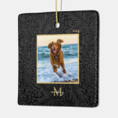 Einfaches elegantes Monogramm-Foto für benutzerdef Keramikornament (Links)