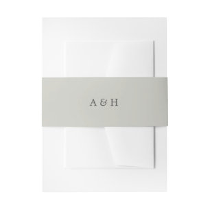 Einfaches, elegantes Monogramm-Grau-Sand Einladungsbanderole